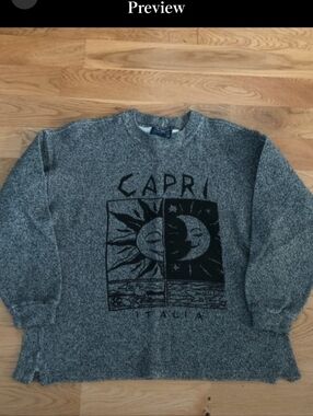 Vintage Capri Naples Italy Crop Crewneck Sweater